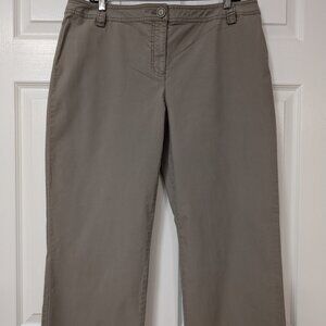 Women's SIGRID OLSEN Size 14 Khaki Pant Trouser Cotton Spandex 27" inseam